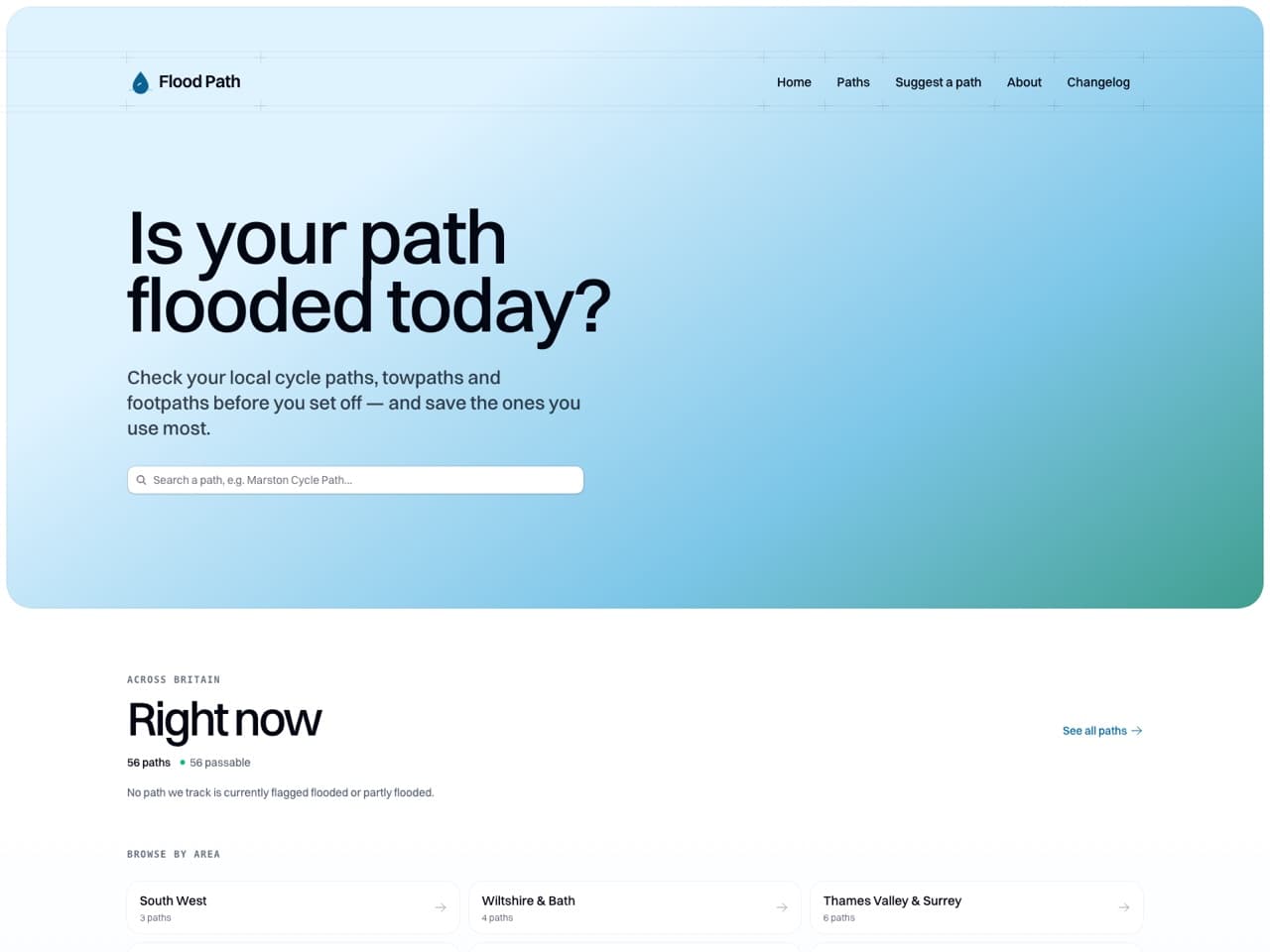 Screenshot of Flood Path